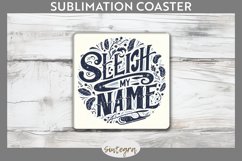 Christmas Sleigh My Name v1 Quote Square Coaster Sublimation Product Image 1