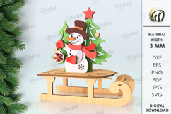 3D Christmas Sleigh Stands LaserCut bundle. Shelf sitter SVG Product Image 10