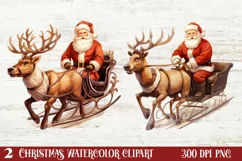 Christmas Sleigh Sublimation Clipart, Christmas PNG Product Image 1