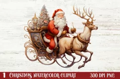 Christmas Sleigh Sublimation Clipart, Christmas PNG Product Image 1