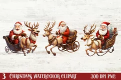Christmas Sleigh Sublimation Clipart, Christmas PNG Product Image 1