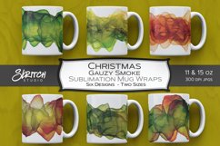 Christmas Gauzy Smoke Sublimation Mug Wraps - 6 Designs Product Image 1