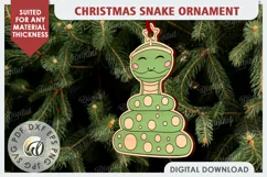 Christmas Snake Ornament Laser Cut. Christmas Ornament SVG Product Image 1