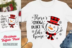 There's Snow Place Like Home Svg, Christmas Buffalo Plaid Product Image 1