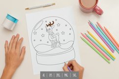 Deer Inside The Snow Globe Coloring Page Product Image 1