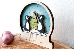 Christmas Snow Globe Laser Cut Design with Penguins Product Image 2