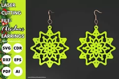 Christmas snowflake Earrings, paper cut, svg laser Glowforge Product Image 1