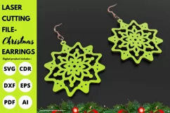 Christmas snowflake Earrings, paper cut, svg laser Glowforge Product Image 2