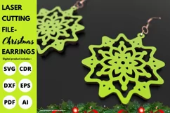 Christmas snowflake Earrings, paper cut, svg laser Glowforge Product Image 3