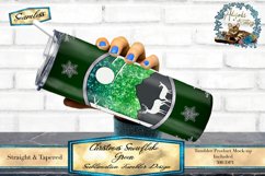 This is Christmas glitter snowflake tumbler wrap design. featuring a green Ombre. Sized for 20oz skinny tumblers.