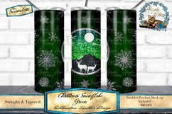 This is Christmas glitter snowflake tumbler wrap design. featuring a green Ombre. Sized for 20oz skinny tumblers.