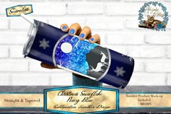 This is Christmas glitter snowflake tumbler wrap design. featuring a navy blue Ombre. Sized for 20oz skinny tumblers.