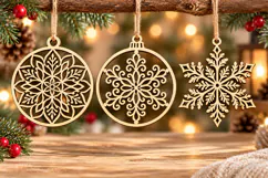 Christmas Snowflake Ornaments Laser Cut Product Image 2