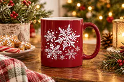 White Snowflakes PNG, Christmas Sweatshirt Sublimation Product Image 4