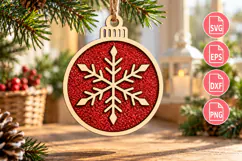 Christmas Snowflake SVG Laser Cut Product Image 2