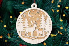 Christmas Snowflake Tree Ornament Laser Cut SVG Product Image 2