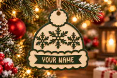Christmas Snowflake Winter Hat SVG, Ornament Laser Cut Product Image 1