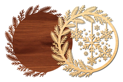Christmas Snowflake Wreath SVG Laser Cut Product Image 2