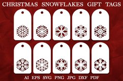 Christmas Snowflakes Gift Tags Template. Christmas Tags SVG Product Image 1