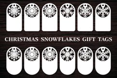 Christmas Snowflakes Gift Tags SVG . Christmas Tags Template Product Image 1