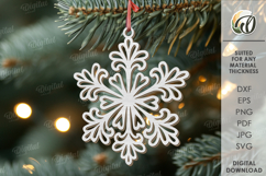 Christmas Snowflake Ornaments Bundle Lasercut. Christmas SVG Product Image 2