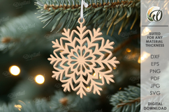 Christmas Snowflake Ornaments Bundle Lasercut. Christmas SVG Product Image 4