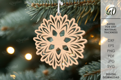 Christmas Snowflake Ornaments Bundle Lasercut. Christmas SVG Product Image 6