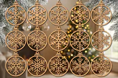 Christmas Snowflakes Ornament svg, Christmas Decor Laser Cut Product Image 3
