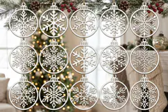 Christmas Snowflakes Ornament svg, Christmas Decor Laser Cut Product Image 4