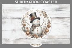 Christmas Snowman v1 Round Coaster Sublimation Product Image 1