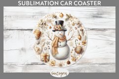 Christmas Snowman v2 Car Coaster Sublimation Product Image 1