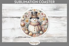 Christmas Snowman v5 Round Coaster Sublimation Product Image 1