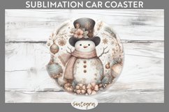 Christmas Snowman v6 Car Coaster Sublimation Product Image 1