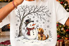 Christmas Snowman and Dog PNG Product Image 3