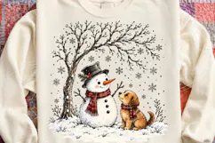 Christmas Snowman and Dog PNG Product Image 4