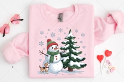 Christmas Snowman png,Funny Christmas Snowman with Dog Png Product Image 4