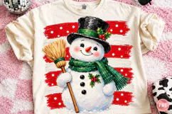 Christmas Snowman Brushstroke Clipart Product Image 1