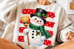 Christmas Snowman Brushstroke Clipart Product Image 3
