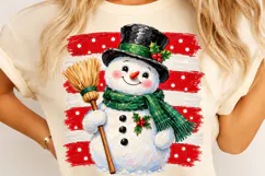 Christmas Snowman Brushstroke Clipart Product Image 4