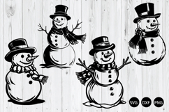 Christmas Snowman SVG, Christmas Silhouette SVG Product Image 1