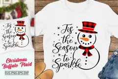Tis The Season To Sparkle Svg, Christmas Buffalo Plaid SVG Product Image 1
