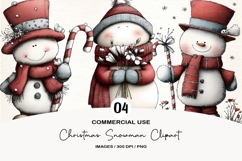 Christmas Snowman Clipart Product Image 1