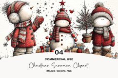 Christmas Snowman Clipart Product Image 1