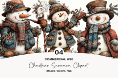 Christmas Snowman Clipart Product Image 1