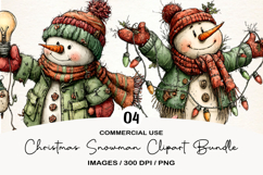 Christmas Snowman Clipart Sublimation Product Image 1