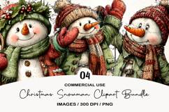 Christmas Snowman Clipart Sublimation Product Image 1