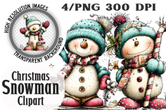 Christmas Snowman Clipart Sublimation Product Image 1