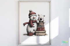 Christmas Snowman Clipart Sublimation Product Image 2