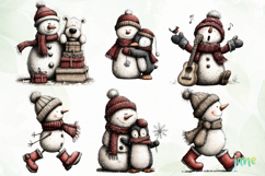 Christmas Snowman Clipart Sublimation Product Image 7