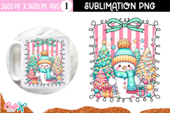 Christmas Snowman Coquette Sublimation Design 